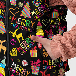 Детский жилет Merry Christmas - паттерн, цвет: 3D-черный — фото 2
