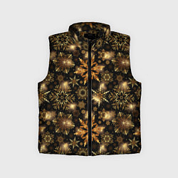 Детский жилет Золотые снежинки, цвет: 3D-черный