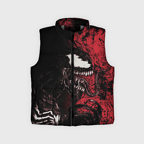 Детский жилет Веном на красном / 3D-Светло-серый – фото 1
