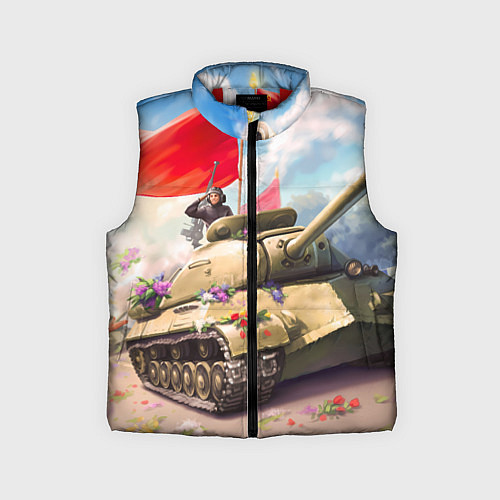 Детский жилет Русский танк / 3D-Красный – фото 1