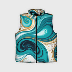 Детский жилет Бирюза и золото, цвет: 3D-черный