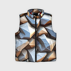 Детский жилет Каменно металлическая абстракция, цвет: 3D-красный