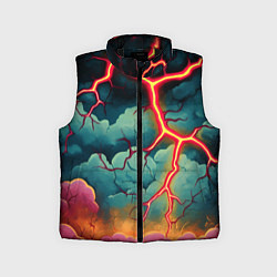 Детский жилет Молнии в виде разлома, цвет: 3D-черный