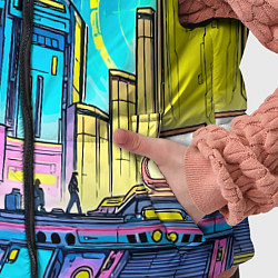 Детский жилет Космический город, цвет: 3D-черный — фото 2