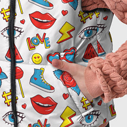 Детский жилет Паттерн с яркими молодежными стикерами, цвет: 3D-светло-серый — фото 2