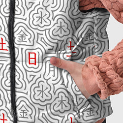 Детский жилет Серые будни и красные выходные иероглифами, цвет: 3D-черный — фото 2