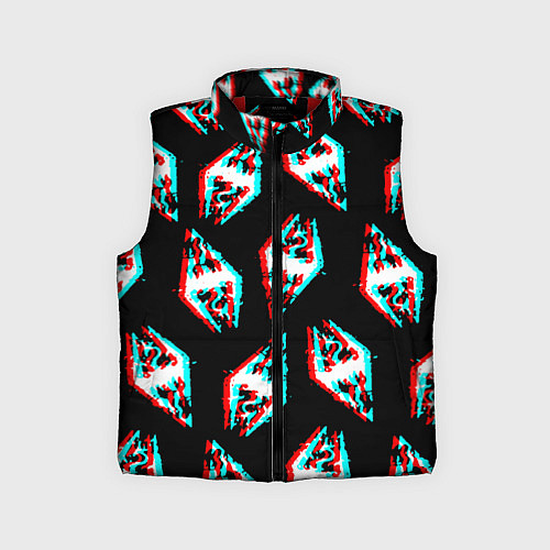 Детский жилет Skyrim glitch logo patten / 3D-Красный – фото 1