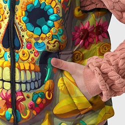 Детский жилет Красочный летний паттерн с черепом - нейроарт, цвет: 3D-черный — фото 2