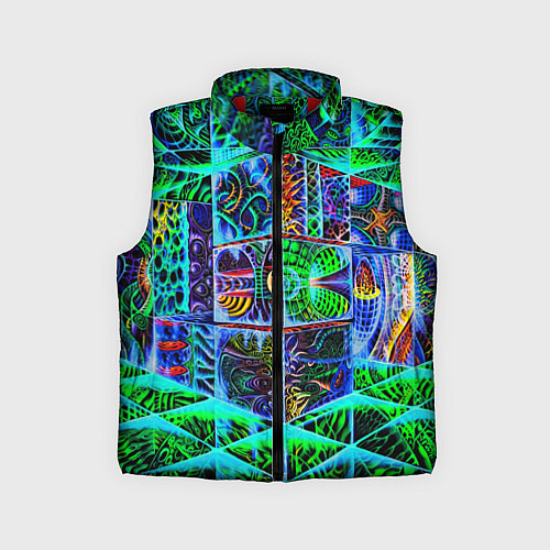 Детский жилет Психоделика узор кислотный / 3D-Красный – фото 1