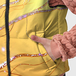 Детский жилет Фиолетово-золотая текстура с блестяшками, цвет: 3D-красный — фото 2