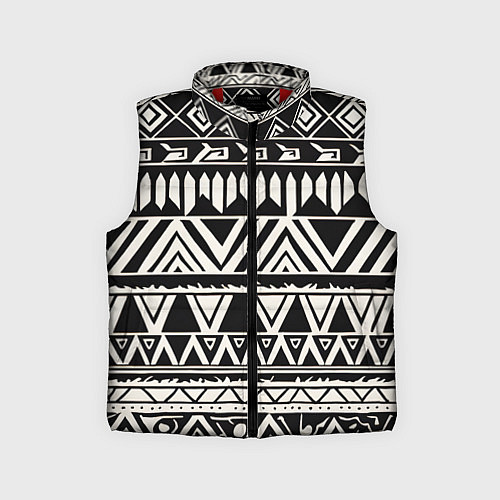 Детский жилет Черно белый орнамент в этническом стиле / 3D-Красный – фото 1