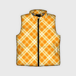Детский жилет Жёлтый крупная клетка, цвет: 3D-светло-серый
