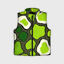 Детский жилет Зеленая абстракция с кругами, цвет: 3D-светло-серый