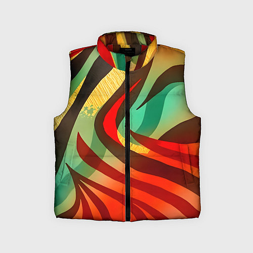 Детский жилет Жаркая полосатая абстракция / 3D-Красный – фото 1