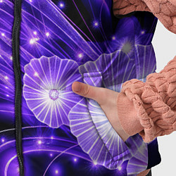 Детский жилет Силуэты цветов на темном фоне - фиолетовое свечени, цвет: 3D-черный — фото 2