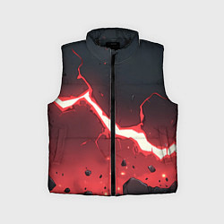 Детский жилет Красная молния на черной текстуре, цвет: 3D-черный