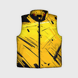 Детский жилет Желтая краска на черном фоне, цвет: 3D-красный