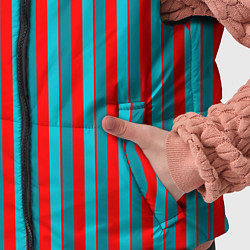 Детский жилет Красно синий комбинированный узор с полосами, цвет: 3D-черный — фото 2