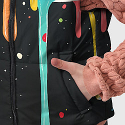 Детский жилет Разноцветные капли текстура, цвет: 3D-черный — фото 2