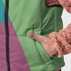 Детский жилет Сине-зелёно-розовый тёмный трёхцветный, цвет: 3D-черный — фото 2