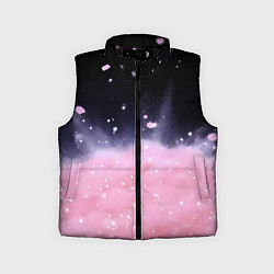 Детский жилет Розовая текстура с лепестками, цвет: 3D-черный