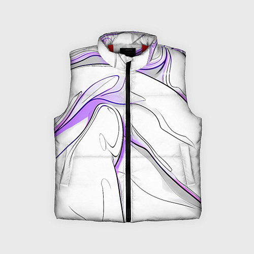 Детский жилет Черные и фиолетовые линии на белом / 3D-Красный – фото 1