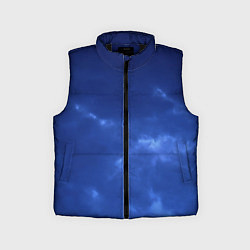 Детский жилет Темный синий тучи на небе, цвет: 3D-черный