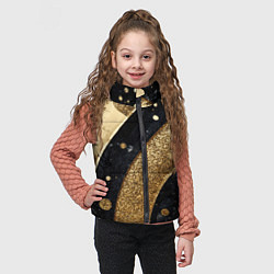 Детский жилет Выпуклая золотая текстура на черном, цвет: 3D-черный — фото 2