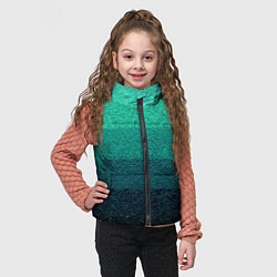 Детский жилет Бирюзовый градиент полосами, цвет: 3D-черный — фото 2