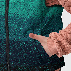 Детский жилет Бирюзовый градиент полосами, цвет: 3D-черный — фото 2