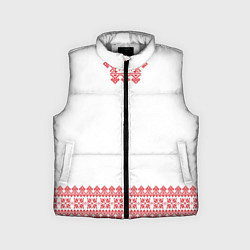 Детский жилет Славянский орнамент и узоры - вышиванка рубаха бел, цвет: 3D-светло-серый