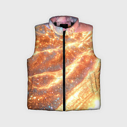 Детский жилет Золотистая блестящая текстура, цвет: 3D-черный