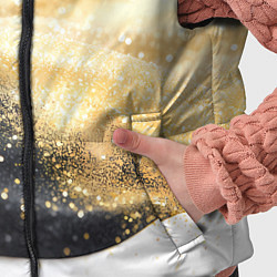 Детский жилет Черно-золотая полоса на белом, цвет: 3D-черный — фото 2