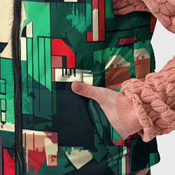 Детский жилет Абстракция красно-зелёный геометричный, цвет: 3D-черный — фото 2