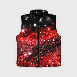 Детский жилет Красно-черная блестящая текстура, цвет: 3D-черный