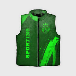 Детский жилет Sporting - green gradient вертикально, цвет: 3D-черный
