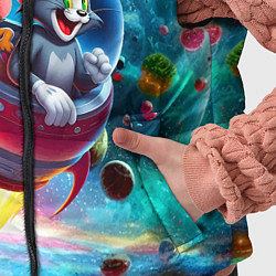 Детский жилет Том и Джерри летят в ракете - нейроарт, цвет: 3D-черный — фото 2