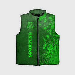 Детский жилет Sporting - green gradient по-вертикали, цвет: 3D-черный