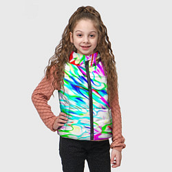 Детский жилет Неоновые краски текстура неон, цвет: 3D-черный — фото 2