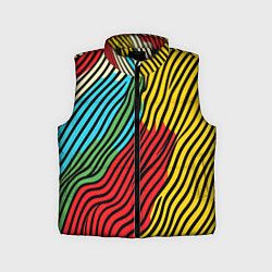 Детский жилет Абстрактные цветные линии, цвет: 3D-черный