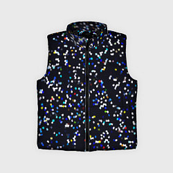 Детский жилет Чёрно-синий мозаика паттерн, цвет: 3D-черный
