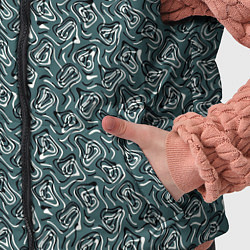 Детский жилет Холодный синий паттерн искажённые спирали, цвет: 3D-черный — фото 2