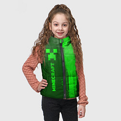 Детский жилет Minecraft - green gradient по-вертикали, цвет: 3D-черный — фото 2