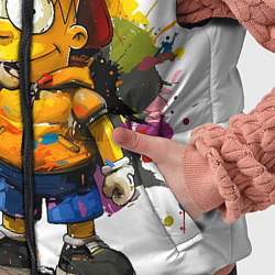 Детский жилет Рисунок красками Барт Симпсон, цвет: 3D-черный — фото 2