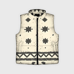 Детский жилет Африканские примитивные узоры, цвет: 3D-черный