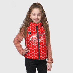 Детский жилет Детройт Ред Уингз - красные соты, цвет: 3D-черный — фото 2