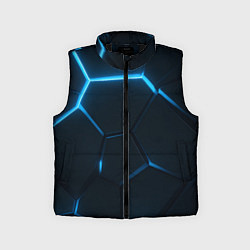 Детский жилет Черные плиты с синим светом, цвет: 3D-черный