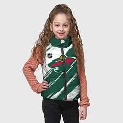 Детский жилет Миннесота Уайлд - зеленый и белый, цвет: 3D-черный — фото 2