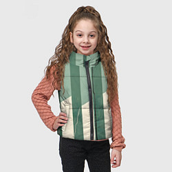 Детский жилет Зеленые полосы, цвет: 3D-черный — фото 2