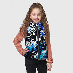 Детский жилет Абстракция разлитые краски чёрно-сине-белый, цвет: 3D-черный — фото 2